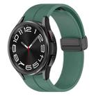 For Samsung Galaxy Watch6 / Watch6 Classic xDfind Fold Magnetic Black Buckle Silicone Watch Band(Dark Green) - 1