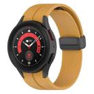 For Samsung Galaxy Watch5 / Watch5 Pro xDfind Fold Magnetic Black Buckle Silicone Watch Band(Yellow) - 1