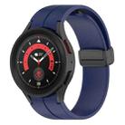 For Samsung Galaxy Watch5 / Watch5 Pro xDfind Fold Magnetic Black Buckle Silicone Watch Band(Midnight Blue) - 1
