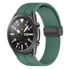 For Samsung Galaxy Watch3 41mm xDfind Fold Magnetic Black Buckle Silicone Watch Band(Dark Green) - 1