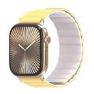 For Apple Watch 46mm / 49mm / 45mm / 44mm DUX DUCIS SD Series Double-Sided Blind Insert Silicone Magnetic Watch Strap(Light Yellow + Starlight) - 1