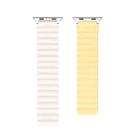For Apple Watch 46mm / 49mm / 45mm / 44mm DUX DUCIS SD Series Double-Sided Blind Insert Silicone Magnetic Watch Strap(Light Yellow + Starlight) - 2
