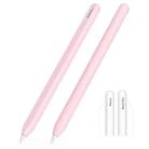 For Apple Pencil 2 / Pro Integrated Anti-roll Silicone Protective Stylus Pen Case(Pink) - 1
