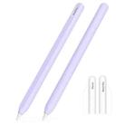 For Apple Pencil 2 / Pro Integrated Anti-roll Silicone Protective Stylus Pen Case(Purple) - 1