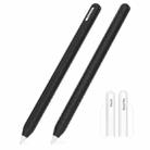 For Apple Pencil 2 / Pro Integrated Anti-roll Silicone Protective Stylus Pen Case(Black) - 1