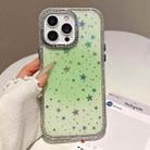 For iPhone 16 Pro Holographic Starry Pattern TPU Hybrid IMD Full Coverage Phone Case(Green) - 1