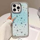 For iPhone 16 Pro Holographic Starry Pattern TPU Hybrid IMD Full Coverage Phone Case(Blue) - 1