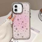 For iPhone 16 Holographic Starry Pattern TPU Hybrid IMD Full Coverage Phone Case(Pink) - 1