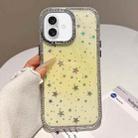 For iPhone 16 Holographic Starry Pattern TPU Hybrid IMD Full Coverage Phone Case(Orange) - 1