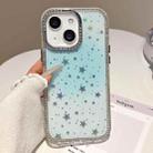 For iPhone 13 / 14 Holographic Starry Pattern TPU Hybrid IMD Full Coverage Phone Case(Blue) - 1