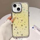 For iPhone 13 / 14 Holographic Starry Pattern TPU Hybrid IMD Full Coverage Phone Case(Orange) - 1
