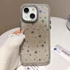 For iPhone 13 / 14 Holographic Starry Pattern TPU Hybrid IMD Full Coverage Phone Case(Brown) - 1