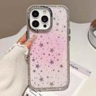 For iPhone 12 Pro Holographic Starry Pattern TPU Hybrid IMD Full Coverage Phone Case(Pink) - 1