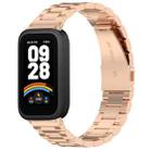 For Redmi Band 3 / Xiaomi Smart Band 9 Active xDfind Three Beads Metal Watch Band(Rose Gold) - 1