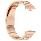 For Redmi Band 3 / Xiaomi Smart Band 9 Active xDfind Three Beads Metal Watch Band(Rose Gold) - 2