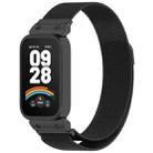 For Redmi Band 3 / Xiaomi Smart Band 9 Active xDfind Watch Frame Integrated Milan Magnetic Metal Watch Band(Black) - 1