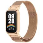 For Redmi Band 3 / Xiaomi Smart Band 9 Active xDfind Watch Frame Integrated Milan Magnetic Metal Watch Band(Rose Gold) - 1