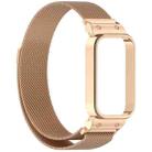 For Redmi Band 3 / Xiaomi Smart Band 9 Active xDfind Watch Frame Integrated Milan Magnetic Metal Watch Band(Rose Gold) - 2