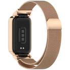For Redmi Band 3 / Xiaomi Smart Band 9 Active xDfind Watch Frame Integrated Milan Magnetic Metal Watch Band(Rose Gold) - 3