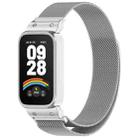 For Redmi Band 3 / Xiaomi Smart Band 9 Active xDfind Watch Frame Integrated Milan Magnetic Metal Watch Band(Silver) - 1