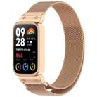 For Xiaomi Smart Band 9 Pro / 8 Pro xDfind Watch Frame Integrated Milan Magnetic Metal Watch Band(Rose Gold) - 1