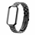 For Redmi Band 3 / Xiaomi Smart Band 9 Active xDfind Watch Frame Integrated Three Beads Metal Watch Band(Black) - 2