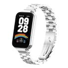For Redmi Band 3 / Xiaomi Smart Band 9 Active xDfind Watch Frame Integrated Three Beads Metal Watch Band(Silver) - 1