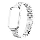 For Redmi Band 3 / Xiaomi Smart Band 9 Active xDfind Watch Frame Integrated Three Beads Metal Watch Band(Silver) - 2
