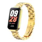 For Redmi Band 2 / Xiaomi Smart Band 8 Active xDfind Watch Frame Integrated Three Beads Metal Watch Band(Gold) - 1
