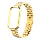 For Redmi Band 2 / Xiaomi Smart Band 8 Active xDfind Watch Frame Integrated Three Beads Metal Watch Band(Gold) - 2