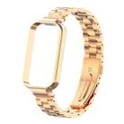 For Redmi Band 2 / Xiaomi Smart Band 8 Active xDfind Watch Frame Integrated Three Beads Metal Watch Band(Rose Gold) - 2