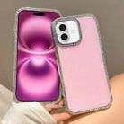 For iPhone 16 Plus Colorful Glitter TPU Hybrid IMD Full Coverage Phone Case(Pink) - 1