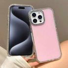For iPhone 15 Pro Max Colorful Glitter TPU Hybrid IMD Full Coverage Phone Case(Pink) - 1