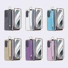 For Samsung Galaxy Z Fold6 5G Integrated Electroplated PC Glitter Texture Shockproof Phone Case with Wrist Strap / Ring(Purple) - 2