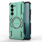 For Realme V60 Pro 5G Butterfly Armor MagSafe Magnetic Ring Shockproof Phone Case(Light Green) - 1