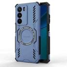 For Realme C73 5G Global Butterfly Armor MagSafe Magnetic Ring Shockproof Phone Case(Blue) - 1