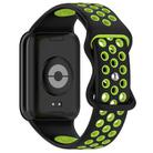 For Xiaomi Smart Band 9 Pro / 8 Pro xDfind Dual Color Butterfly Buckle Silicone Watch Band(Black Green) - 2