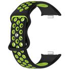 For Xiaomi Smart Band 9 Pro / 8 Pro xDfind Dual Color Butterfly Buckle Silicone Watch Band(Black Green) - 3
