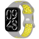 For Xiaomi Smart Band 9 Pro / 8 Pro xDfind Dual Color Butterfly Buckle Silicone Watch Band(Gray Yellow) - 1
