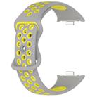 For Xiaomi Smart Band 9 Pro / 8 Pro xDfind Dual Color Butterfly Buckle Silicone Watch Band(Gray Yellow) - 3