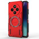 For Redmi 14C 4G Global Butterfly Armor MagSafe Magnetic Ring Shockproof Phone Case(Red) - 1