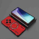 For Redmi 14C 4G Global Butterfly Armor MagSafe Magnetic Ring Shockproof Phone Case(Red) - 2