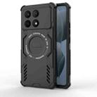 For Redmi K70E 5G Butterfly Armor MagSafe Magnetic Ring Shockproof Phone Case(Black) - 1