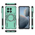 For Redmi K70E 5G Butterfly Armor MagSafe Magnetic Ring Shockproof Phone Case(Light Green) - 3