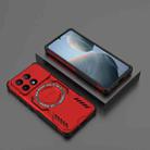 For Redmi K70E 5G Butterfly Armor MagSafe Magnetic Ring Shockproof Phone Case(Red) - 2