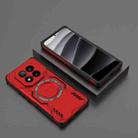 For Redmi Note 14 Pro+ 5G Butterfly Armor MagSafe Magnetic Ring Shockproof Phone Case(Red) - 2
