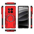 For Redmi Note 14 Pro+ 5G Butterfly Armor MagSafe Magnetic Ring Shockproof Phone Case(Red) - 3