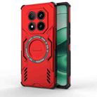 For Redmi Note 14 Pro 5G Butterfly Armor MagSafe Magnetic Ring Shockproof Phone Case(Red) - 1