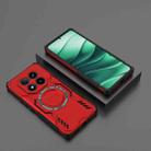 For Redmi Note 14 Pro 5G Butterfly Armor MagSafe Magnetic Ring Shockproof Phone Case(Red) - 2