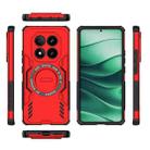 For Redmi Note 14 Pro 5G Butterfly Armor MagSafe Magnetic Ring Shockproof Phone Case(Red) - 3